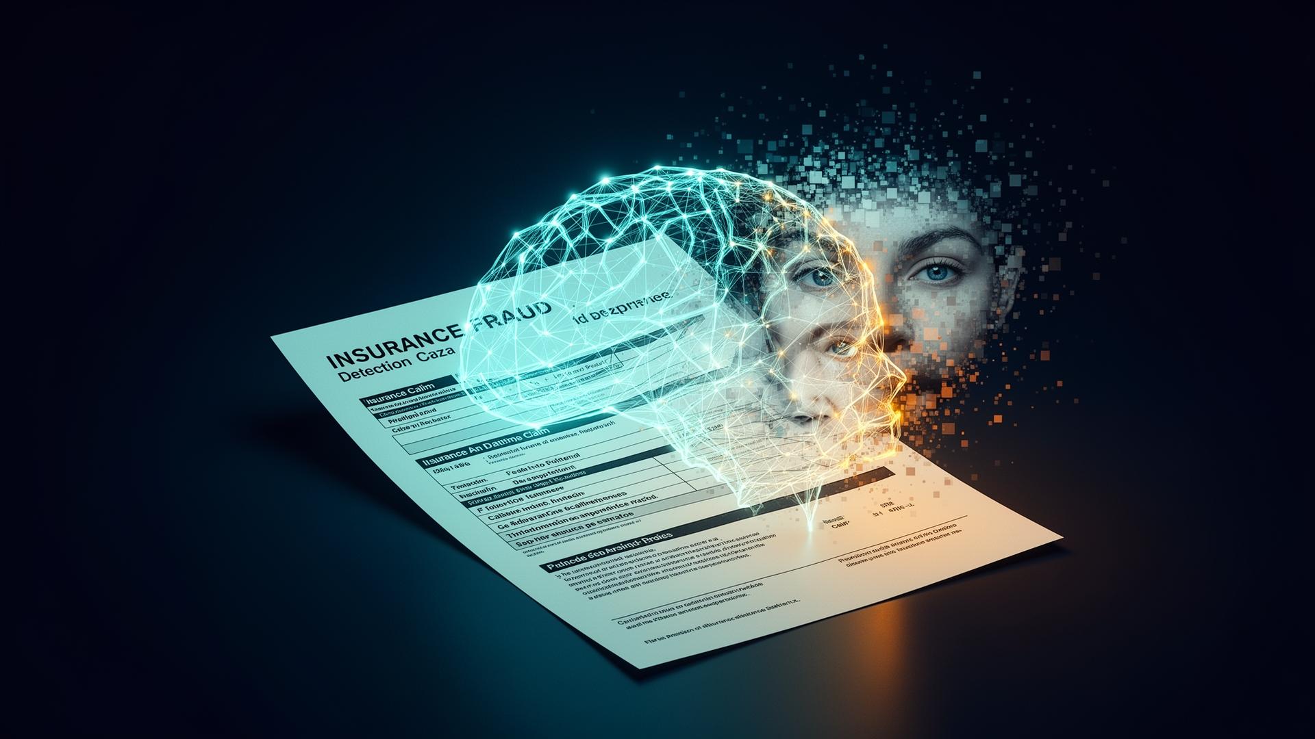 Ilustrace umělé inteligence analyzující dokument pojistné události